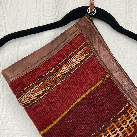 Nomads 100% Wool Southwest Print Travel Zip Pouch Hand Made in Morocco - Picture 3 of 10